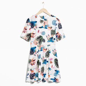 & Other Stories Jungle Print Open Back Dress 8